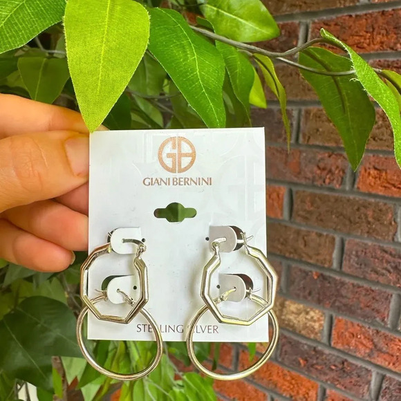 Giani Bernini 925 Sterling Silver 4 Hoops Earrings NWT - Picture 1 of 5